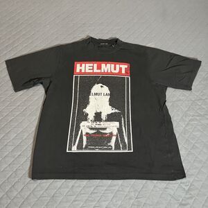 Helmut Lang Hans Tall Tee Black Graphic Print T-Shirt Mens Large